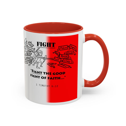Fight the Good Fight Mug, Gift for her, Gift for him, Christian encouragement