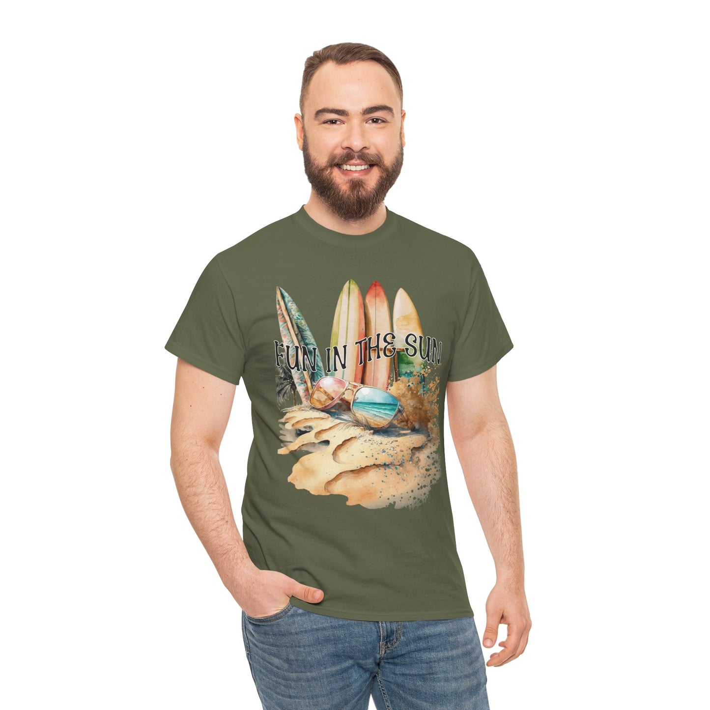Fun in the Sun Unisex Heavy Cotton Tee, vacation, beach day, weekend getaway