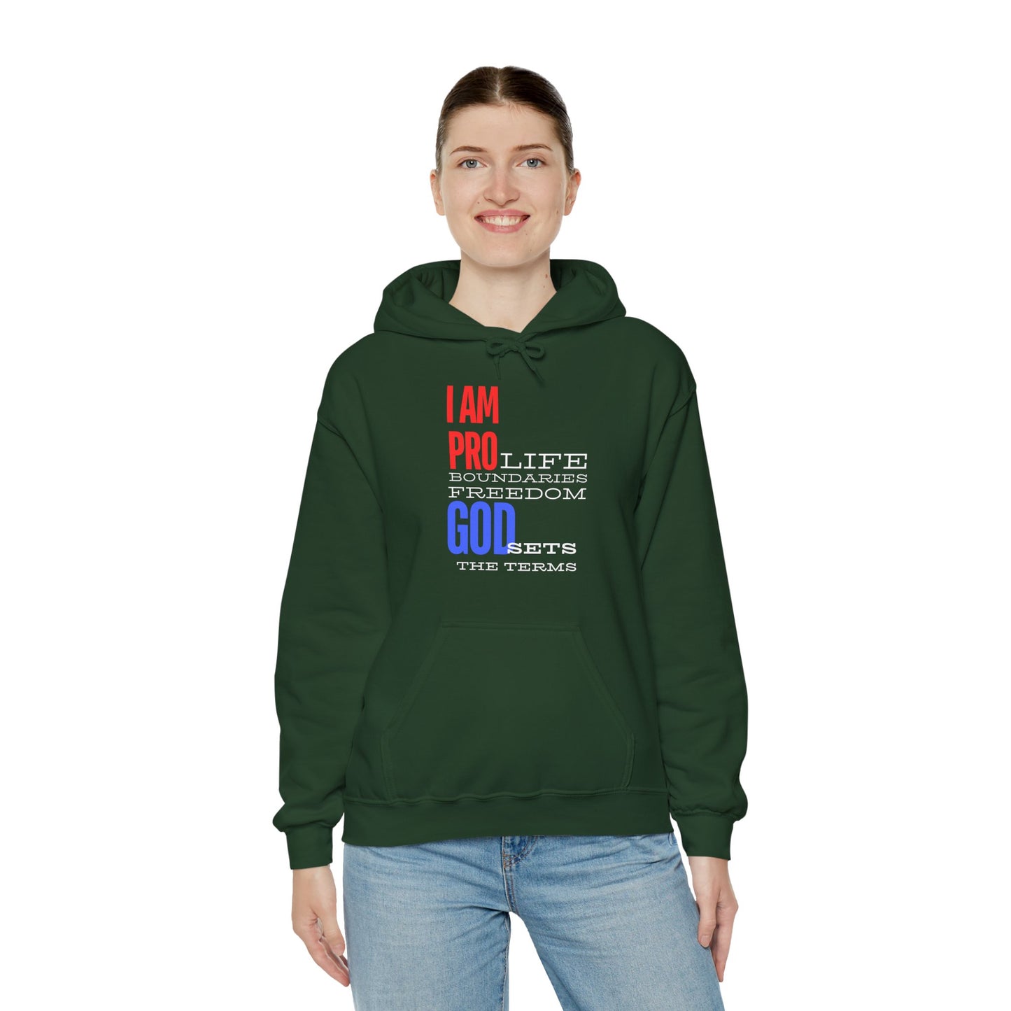 I AM PRO GOD, Unisex Heavy Blend™ Hooded Sweatshirt, life, boundaries, freedom