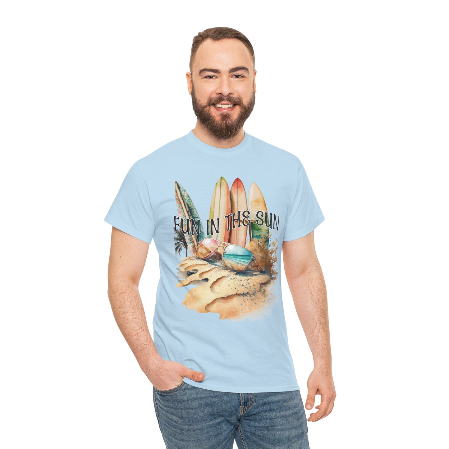 Fun in the Sun Unisex Heavy Cotton Tee, vacation, beach day, weekend getaway