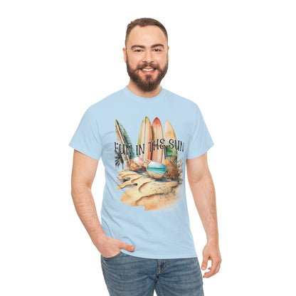 Fun in the Sun Unisex Heavy Cotton Tee, vacation, beach day, weekend getaway