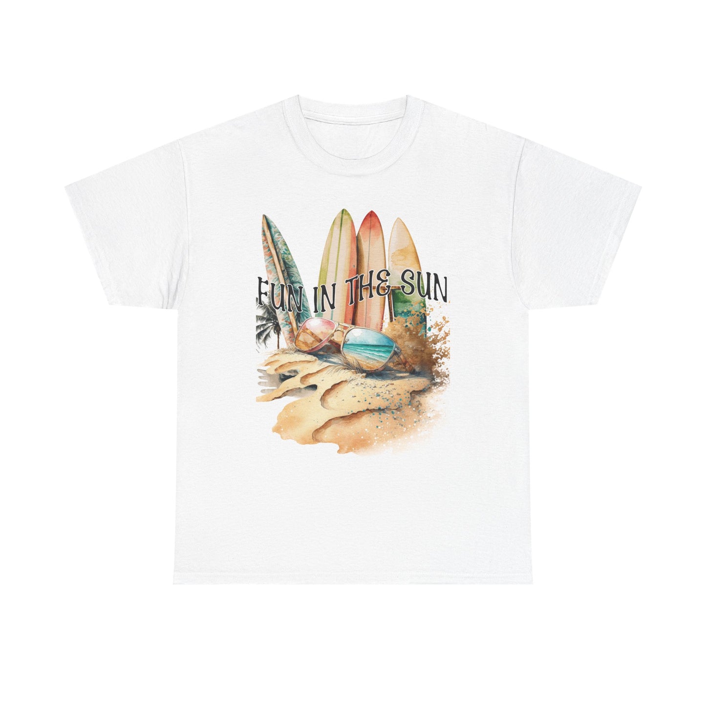 Fun in the Sun Unisex Heavy Cotton Tee, vacation, beach day, weekend getaway
