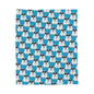 Polar Bear Velveteen Plush Blanket - Turquoise