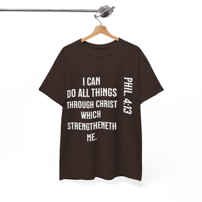 All things through Christ, Unisex Heavy Cotton Tee, Philippians 4:13