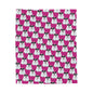 Polar Bear Velveteen Plush Blanket - Pink