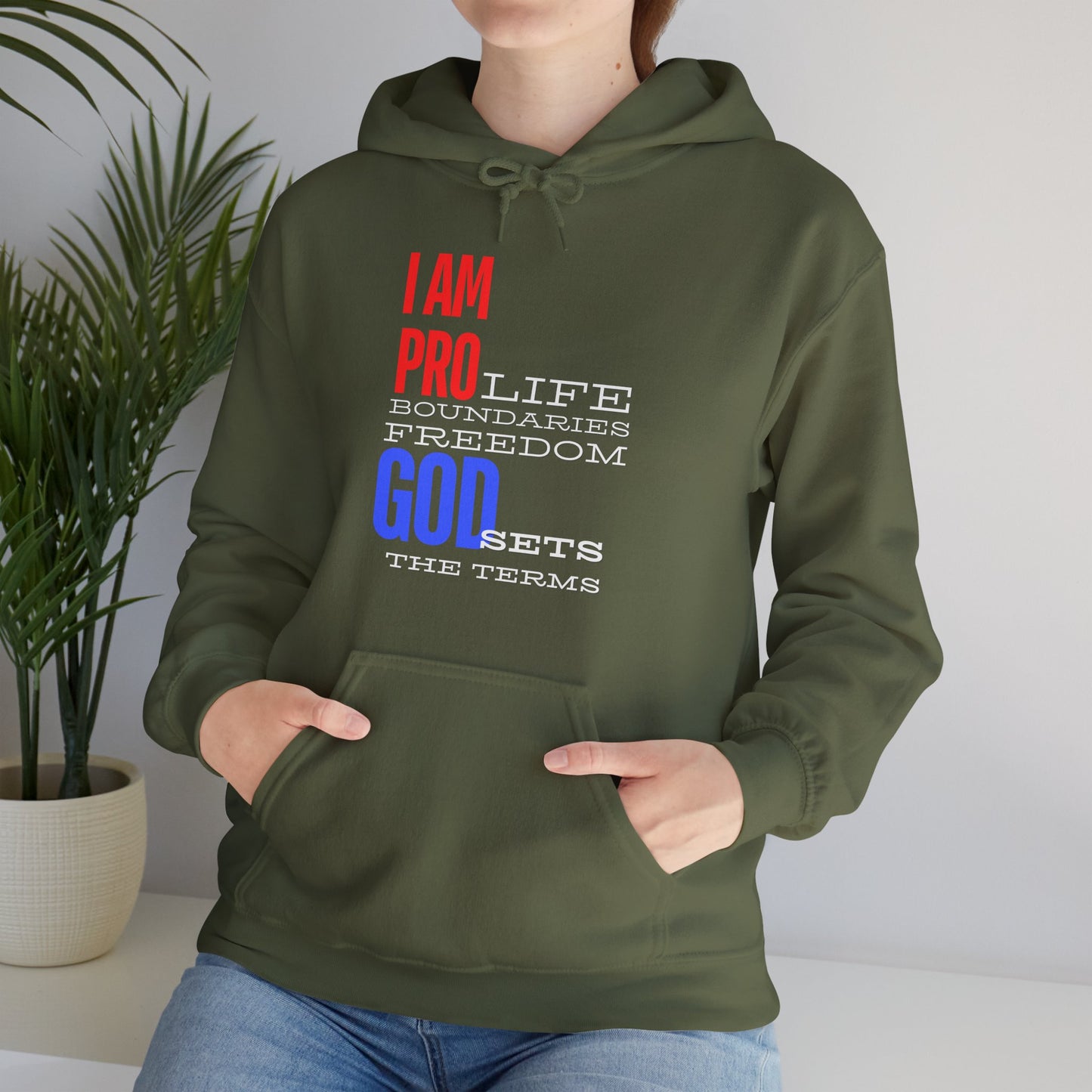 I AM PRO GOD, Unisex Heavy Blend™ Hooded Sweatshirt, life, boundaries, freedom