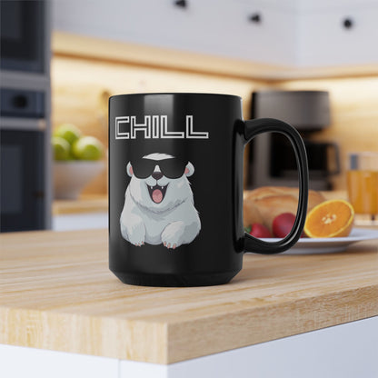 Chill Polar Bear with sunglasses Black Mug (11oz, 15oz)