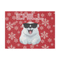 Chill, Polar Bear, Matte Canvas, Stretched 0.75", wall art, snowflakes - red