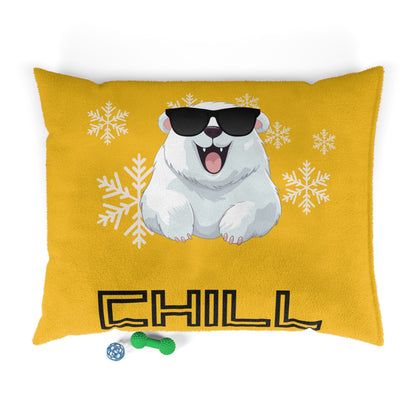 Chill with Polar Bear Pet Bed, Yellow