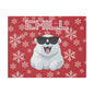Chill, Polar Bear, Matte Canvas, Stretched 0.75", wall art, snowflakes - red