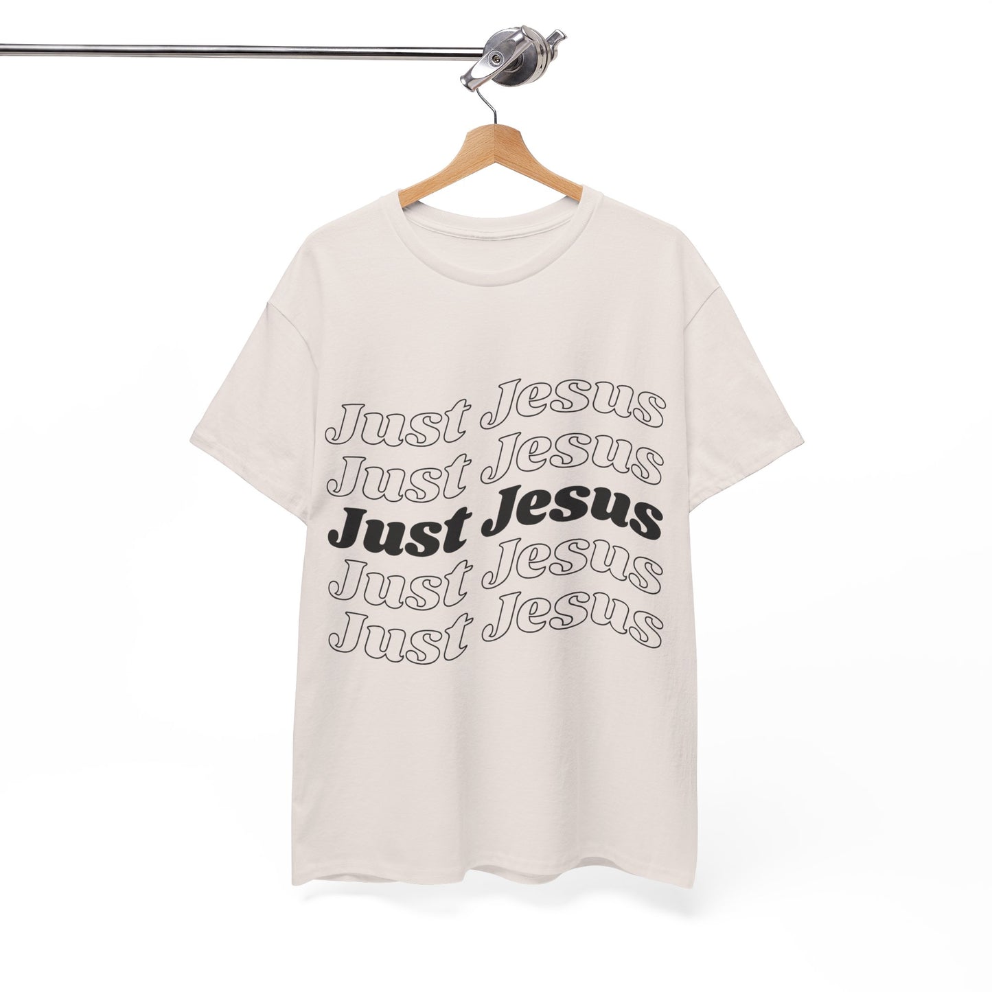 Just Jesus Unisex Heavy Cotton Tee; Christian gift, Witnessing, Faith gift