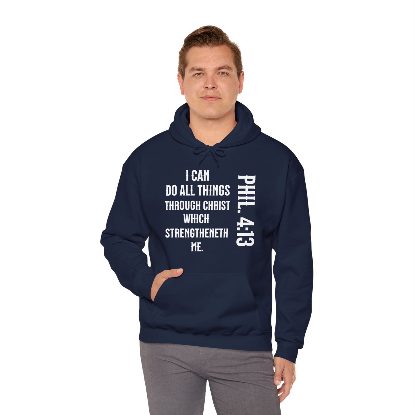 All Things Through Christ Philippians 4:13 Unisex Heavy Blend™ Hooded Sweatshirt
