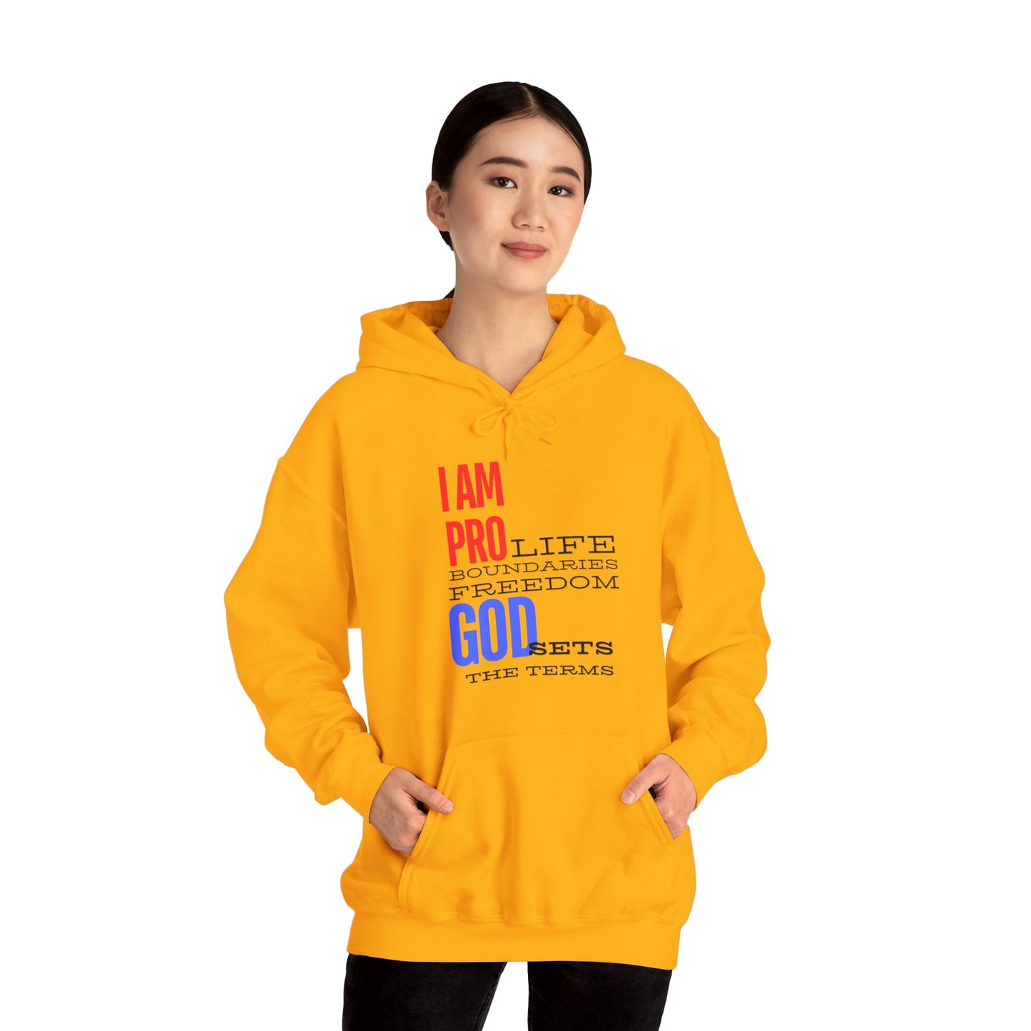 I AM PRO GOD, Unisex Heavy Blend™ Hooded Sweatshirt, life, boundaries, freedom