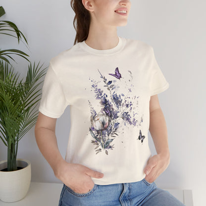 Flowers and Butterflies, Bella + Canvas T-shirt, spring, summer