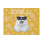 Chill, Polar Bear, Matte Canvas, Stretched 0.75", wall art, snowflakes - yellow