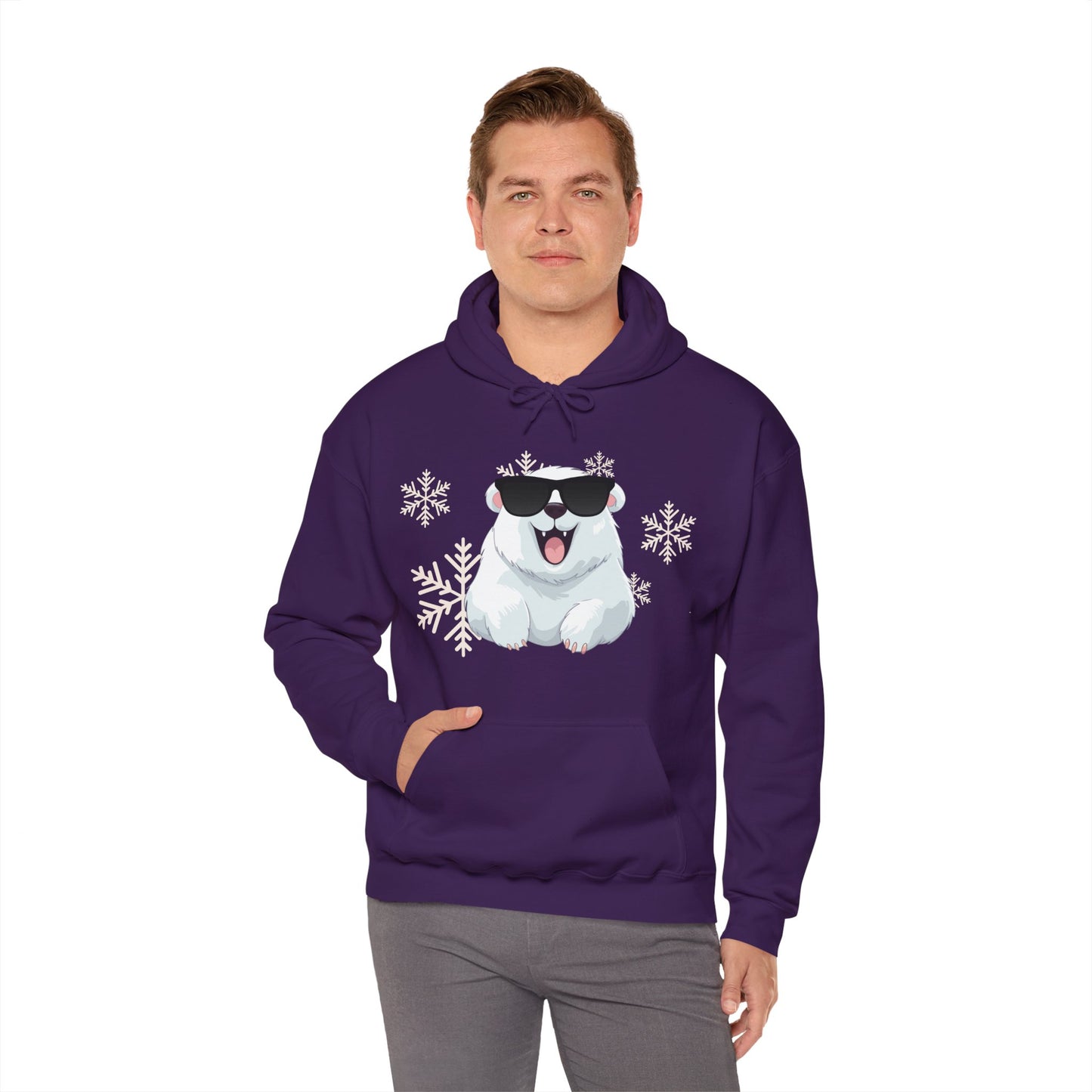 Polar Bear Unisex Heavy Blend™ Hooded Sweatshirt, fun, cool, Christmas