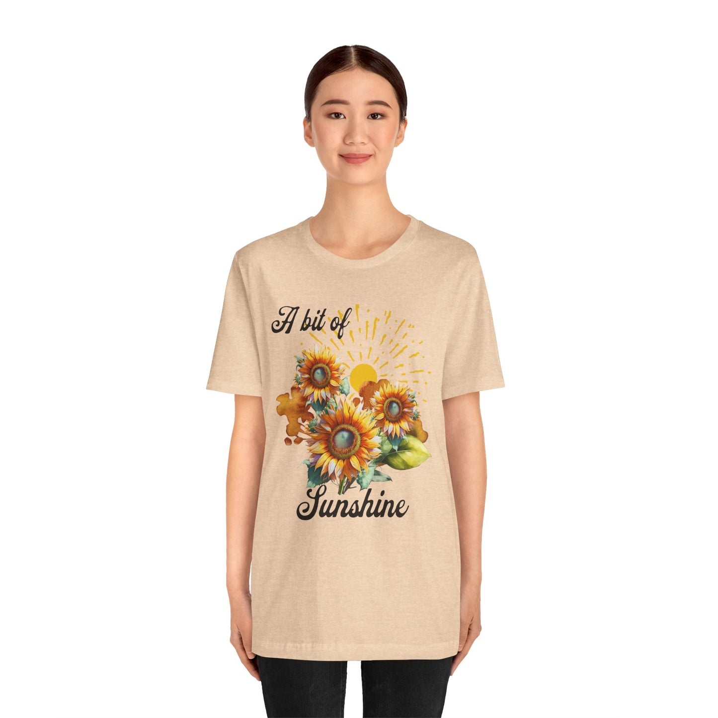 A Bit Of Sunshine Sunflower T-shirt, Bella + Canvas, spring, summer