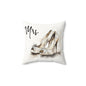 Mrs.' Faux Suede Pillow- vintage design, Wedding, Anniversary, housewarming gift