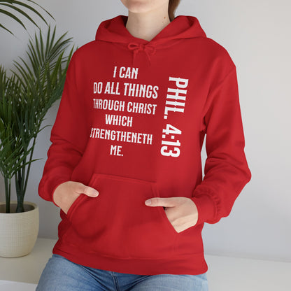 All Things Through Christ Philippians 4:13 Unisex Heavy Blend™ Hooded Sweatshirt
