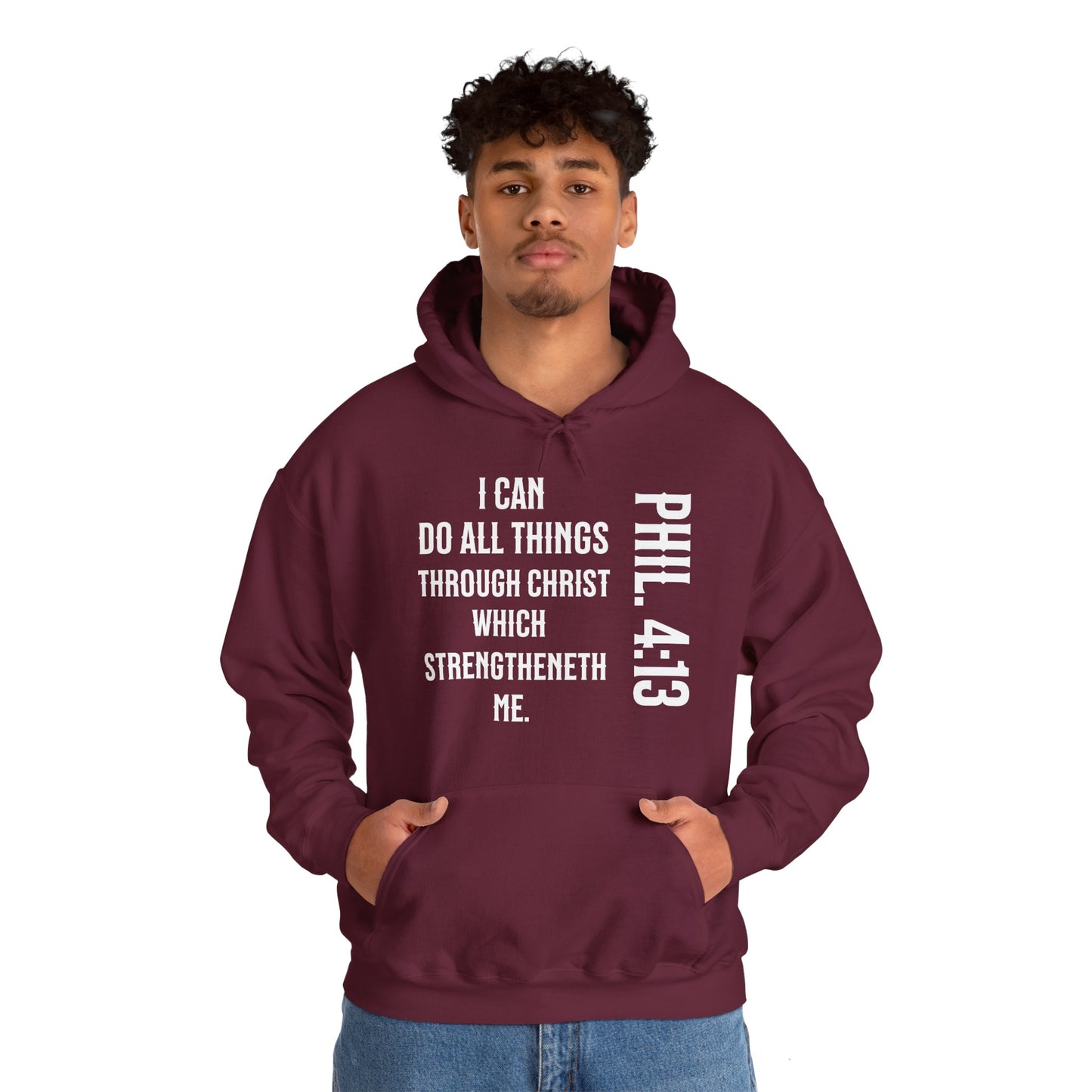 All Things Through Christ Philippians 4:13 Unisex Heavy Blend™ Hooded Sweatshirt