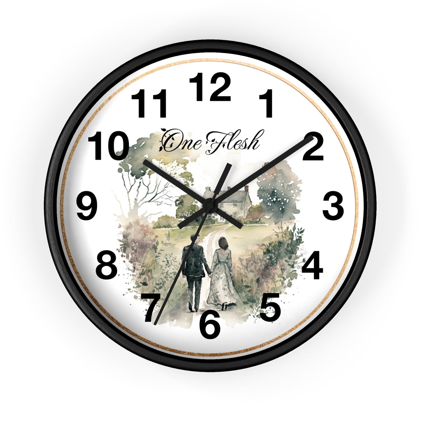 One Flesh Wall Clock, Christian, housewarming, new couple, vintage, wedding,