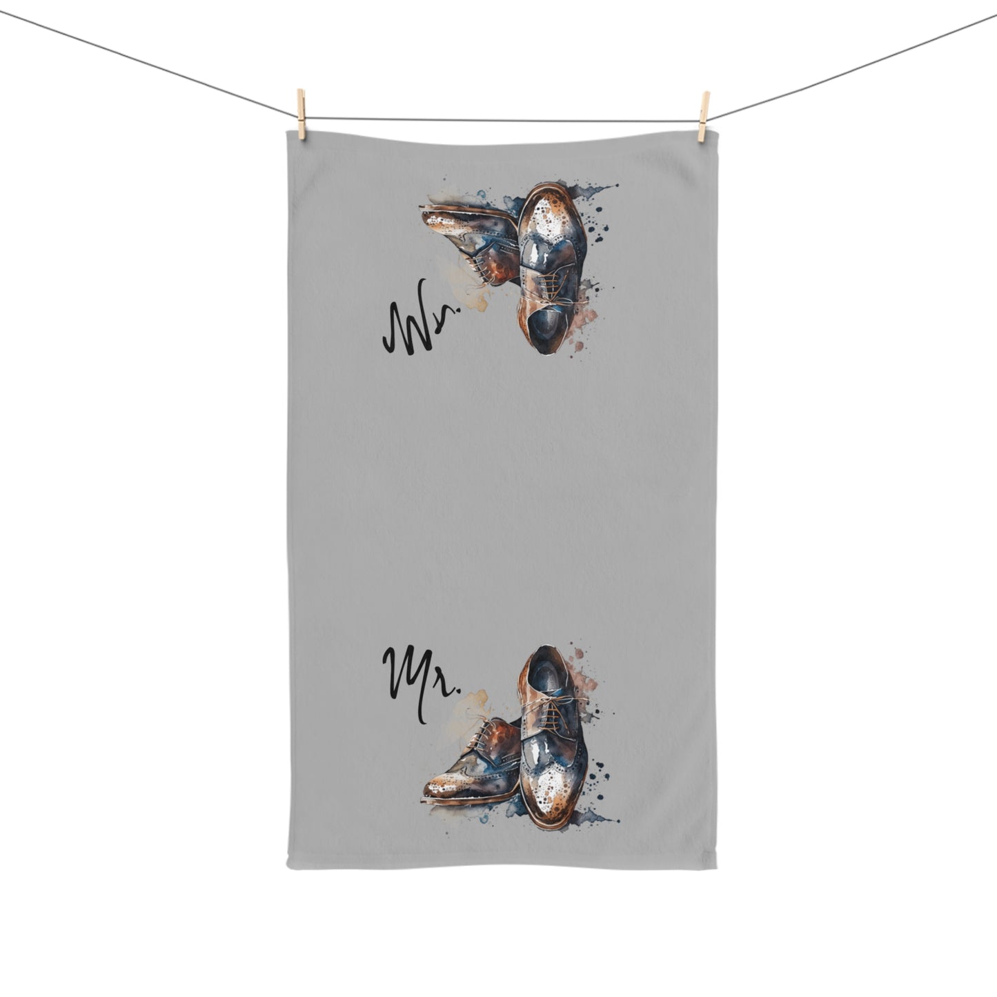 Mr. Hand Towel; new couple, vintage housewarming gift, weddings, shoes