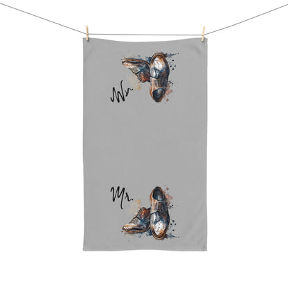Mr. Hand Towel; new couple, vintage housewarming gift, weddings, shoes